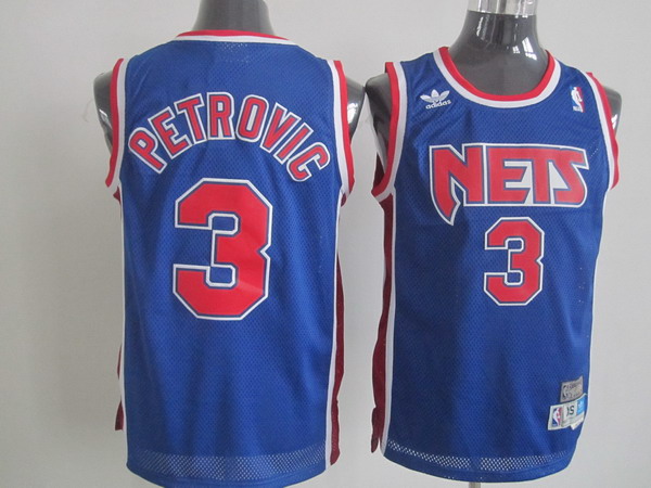  NBA New Jersey Nets 3 Petrovic Throwback Swingman Blue Jersey